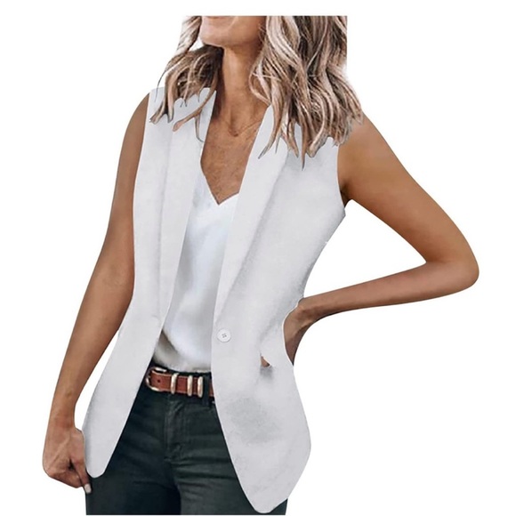 33. Calvin Klein Vest in Khaki Stripes, Size 16 - Picture 11 of 15